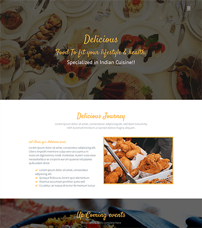 Delicious Free Restaurant Bootstrap Theme